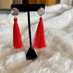 Women's Red Tassel Earrings